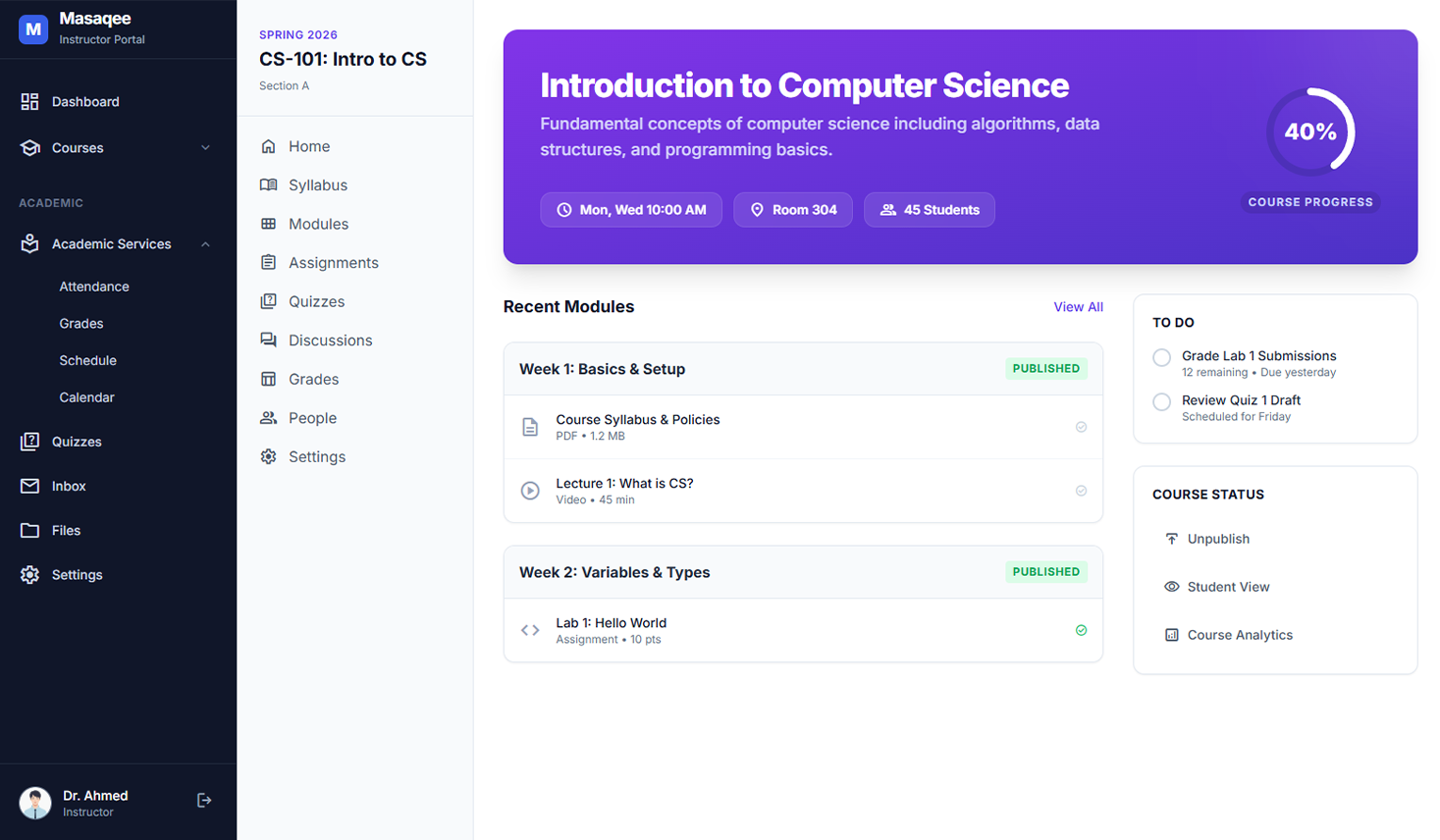 Faculty Portal